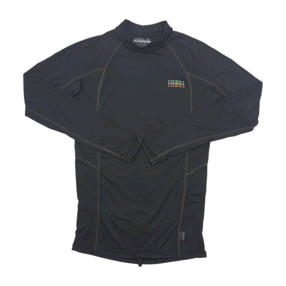 O'Neill Shirt Rash Guard TRVLR Series Men Large UPF 50 Swim Surf Black Long Slv